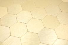 Muestra de mano mosaico azulejo autoadhesivo mosaicos hexagonal metal oro cocina pared MOS200-4GHX_m