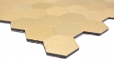 Muestra de mano mosaico azulejo autoadhesivo mosaicos hexagonal metal oro cocina pared MOS200-4GHX_m