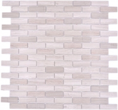 Muestra de mano mosaico azulejo Mosaico autoadhesivo compuesto piedra natural blanco madera gris cocina MOS200-4M72_m