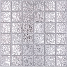 Muestra de mano mosaico azulejo cerámica mosaico uni plata martillado azulejo backsplash cocina MOS16-0207_m