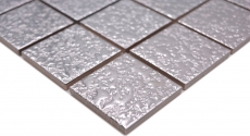 Muestra de mano mosaico azulejo cerámica mosaico uni plata martillado azulejo backsplash cocina MOS16-0207_m