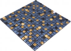 Muestra de mano mosaico azulejo vidrio piedra natural mosaico piedra EP mix negro oro baño cocina MOS92-650_m