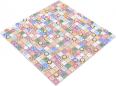 Muestra de mano mosaico azulejo de vidrio mosaico combi retro biscuit colorido azulejo espejo baño MOS78-RB83_m