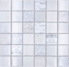 Muestra de mano mosaico azulejo mosaico de vidrio combi bosque blanco cocina splashback azulejo backsplash MOS78-W18_m