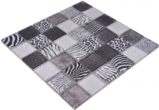 Muestra de mano mosaico azulejo mosaico de vidrio combi bosque negro pared baño cocina MOS78-W28_m