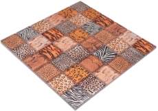 Muestra de mano mosaico azulejo vidrio mosaico combi bosque marrón claro azulejo espejo pared MOS78-W58_m