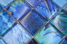 Muestra de mano mosaico azulejo vidrio mosaico combi bosque azul turquesa azulejo backsplash cocina MOS78-W78_m