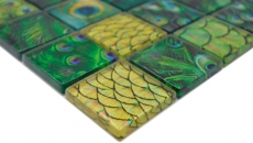 Muestra de mano mosaico azulejo mosaico de vidrio combi verde bosque cocina splashback baño MOS78-W88_m