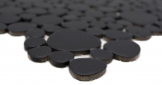 Muestra de mano mosaico azulejo cerámica mosaico guijarro uni negro mate azulejo backsplash cocina baño MOS12-0311_m