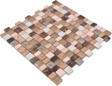 Muestra de mano mosaico azulejo mosaico compuesto multiformato piedra resina cerámica mezcla emperador azulejo backsplash MOS85-2FD_m