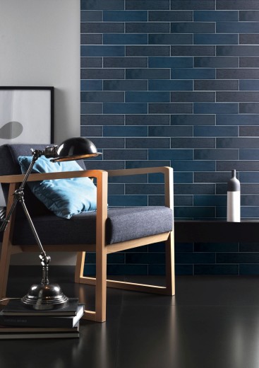 Azulejo vintage cerámica negro grafito brillante pared cocina baño MOS24-MOT10