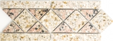 Mosaico azulejos cenefas cenefas piedra natural arena Rosso beige rosa 850/BT