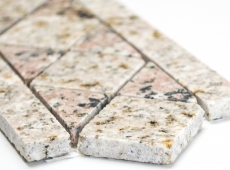 Mosaico azulejos cenefas cenefas piedra natural arena Rosso beige rosa 850/BT