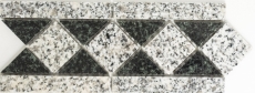 Borde de mosaico Borde Padang piedra natural gris negro 8x20 cm Artículo 860/BT