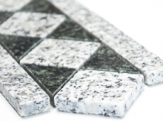 Borde de mosaico Borde Padang piedra natural gris negro 8x20 cm Artículo 860/BT