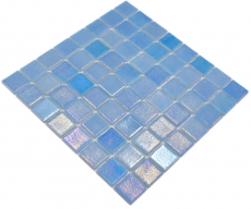 Piscina mosaico piscina mosaico de vidrio azul claro iridiscente multicolor brillante pared suelo cocina baño ducha MOS220-P55381