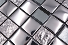 Mosaico de vidrio mosaico azulejo electrochapado plata metal cocina backsplash MOS88-XCB5