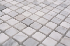 Mosaico de piedra natural mármol blanco carrara look mate pared suelo cocina baño ducha MOS38-15-2000