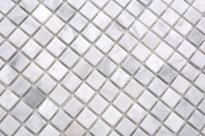Mosaico de piedra natural mármol blanco carrara look mate pared suelo cocina baño ducha MOS38-15-2000