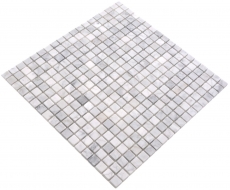 Mosaico de piedra natural mármol blanco carrara look mate pared suelo cocina baño ducha MOS38-15-2000