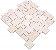 Azulejos de mosaico de piedra natural mármol marfil mate pared suelo cocina baño ducha MOS40-FP41