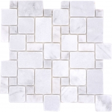 Azulejos de mosaico de piedra natural mármol blanco mate pared suelo cocina baño ducha MOS40-FP42