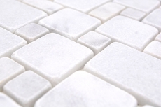 Azulejos de mosaico de piedra natural mármol blanco mate pared suelo cocina baño ducha MOS40-FP42