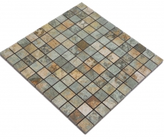 Mosaico de cerámica gres porcelánico beige marrón gris verde mate pared suelo cocina baño ducha MOS18-25CB_f