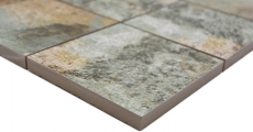 Mosaico de cerámica gres porcelánico beige marrón gris verde mate pared suelo cocina baño ducha MOS23-95CB_f