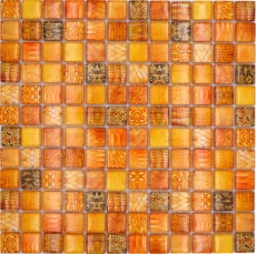 Mosaico de vidrio mosaico azulejo naranja brillante serpiente pared cocina baño ducha MOS68-WL44_f