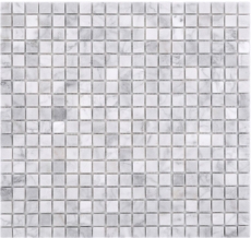 Mosaico de piedra natural mármol blanco carrara look mate pared suelo cocina baño ducha MOS38-15-2000_f