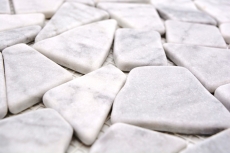 Mosaico de piedra natural de mármol blanco aspecto carrara mate pared suelo cocina baño ducha MOS44-30-2030_f