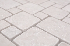 Azulejos de mosaico de piedra natural mármol marfil mate pared suelo cocina baño ducha MOS40-FP41_f