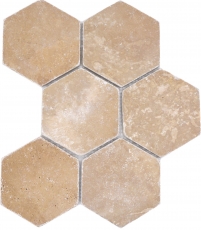 Azulejos de mosaico de piedra natural travertino nogal mate pared suelo cocina baño ducha MOS42-HX144_f