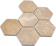 Azulejos de mosaico de piedra natural travertino nogal mate pared suelo cocina baño ducha MOS42-HX144_f
