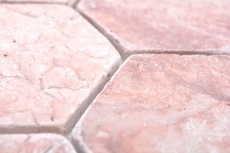 Azulejos de mosaico de piedra natural travertino rojo mate pared suelo cocina baño ducha MOS42-HX145_f