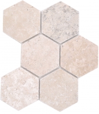 Azulejos de mosaico de piedra natural travertino beige mate pared suelo cocina baño ducha MOS42-HX146_f