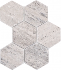 Azulejos de mosaico de piedra natural travertino blanco gris mate pared suelo cocina baño ducha MOS42-HX147_f