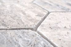 Azulejos de mosaico de piedra natural travertino blanco gris mate pared suelo cocina baño ducha MOS42-HX147_f