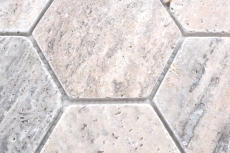 Azulejos de mosaico de piedra natural travertino blanco gris mate pared suelo cocina baño ducha MOS42-HX147_f