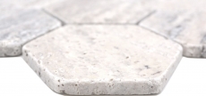 Azulejos de mosaico de piedra natural travertino blanco gris mate pared suelo cocina baño ducha MOS42-HX147_f