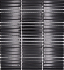 Cerámica mosaico mosaico varillas negro brillante pared cocina baño ducha MOS24-CG21_f