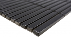 Cerámica mosaico mosaico varillas negro brillante pared cocina baño ducha MOS24-CG21_f