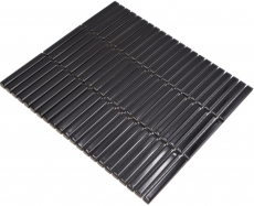 Cerámica mosaico mosaico varillas negro brillante pared cocina baño ducha MOS24-CG21_f