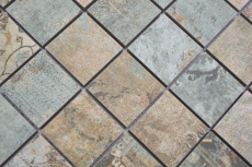 Mano patrón de cerámica mosaico de gres porcelánico beige marrón verde mate pared piso cocina baño ducha MOS14-47CB_m