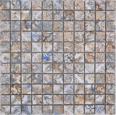 Muestra de mano cerámica mosaico porcelana gres fuerte multicolor mate pared suelo cocina baño ducha MOS18-25CV_m
