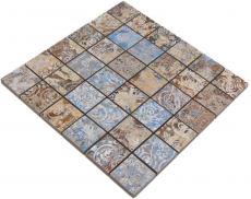Mano patrón de cerámica mosaico de gres porcelánico fuerte multicolor mate pared piso cocina baño ducha MOS14-47CV_m