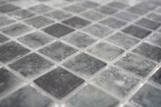 Muestra de mano piscina mosaico piscina mosaico de vidrio negro antracita iridiscente pared suelo cocina baño ducha MOS220-P56253_m