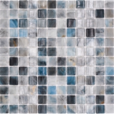 Muestra de mano piscina mosaico piscina mosaico de vidrio gris antracita iridiscente pared suelo cocina baño ducha MOS220-P56256_m