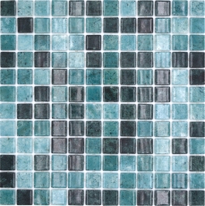 Muestra de mano piscina mosaico piscina mosaico de vidrio verde antracita iridiscente pared suelo cocina baño ducha MOS220-P56258_m